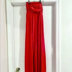 Soma Bandeau Bra Maxi Dress Poppy Red